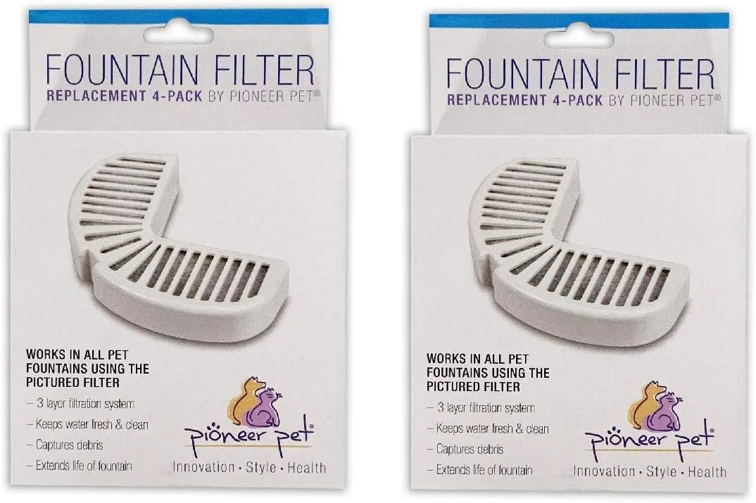 Pioneer Pet Watering Fountain Filter Replacement for Pets - 8 Pack Filters