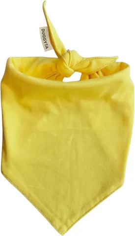 Premium Solid Yellow Dog Bandana, Luxury Soft Cotton Adjustable Triangle Scarf for Small Dogs, Comfortable, Stylish, and Customizable for All Seasons, Dog Accessories