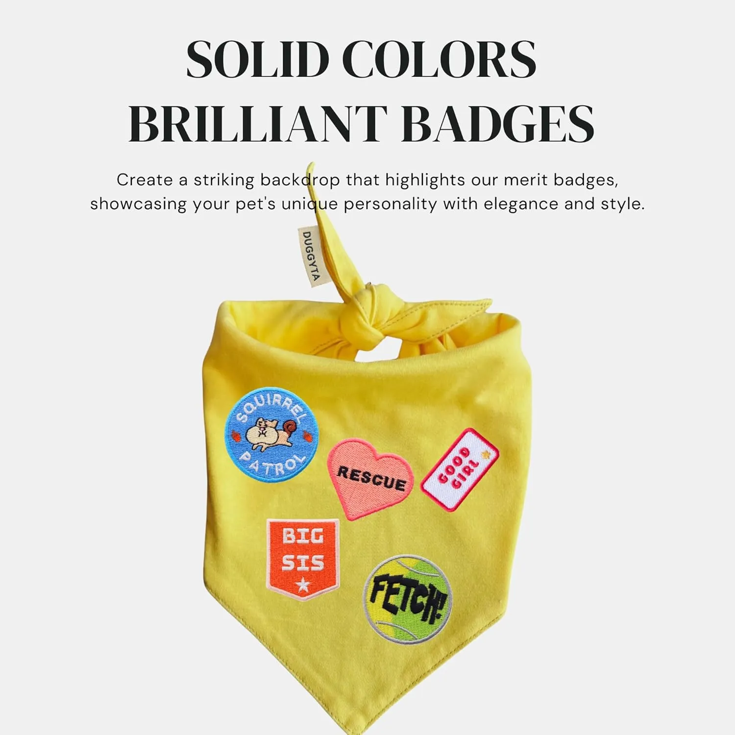 Premium Solid Yellow Dog Bandana, Luxury Soft Cotton Adjustable Triangle Scarf for Small Dogs, Comfortable, Stylish, and Customizable for All Seasons, Dog Accessories