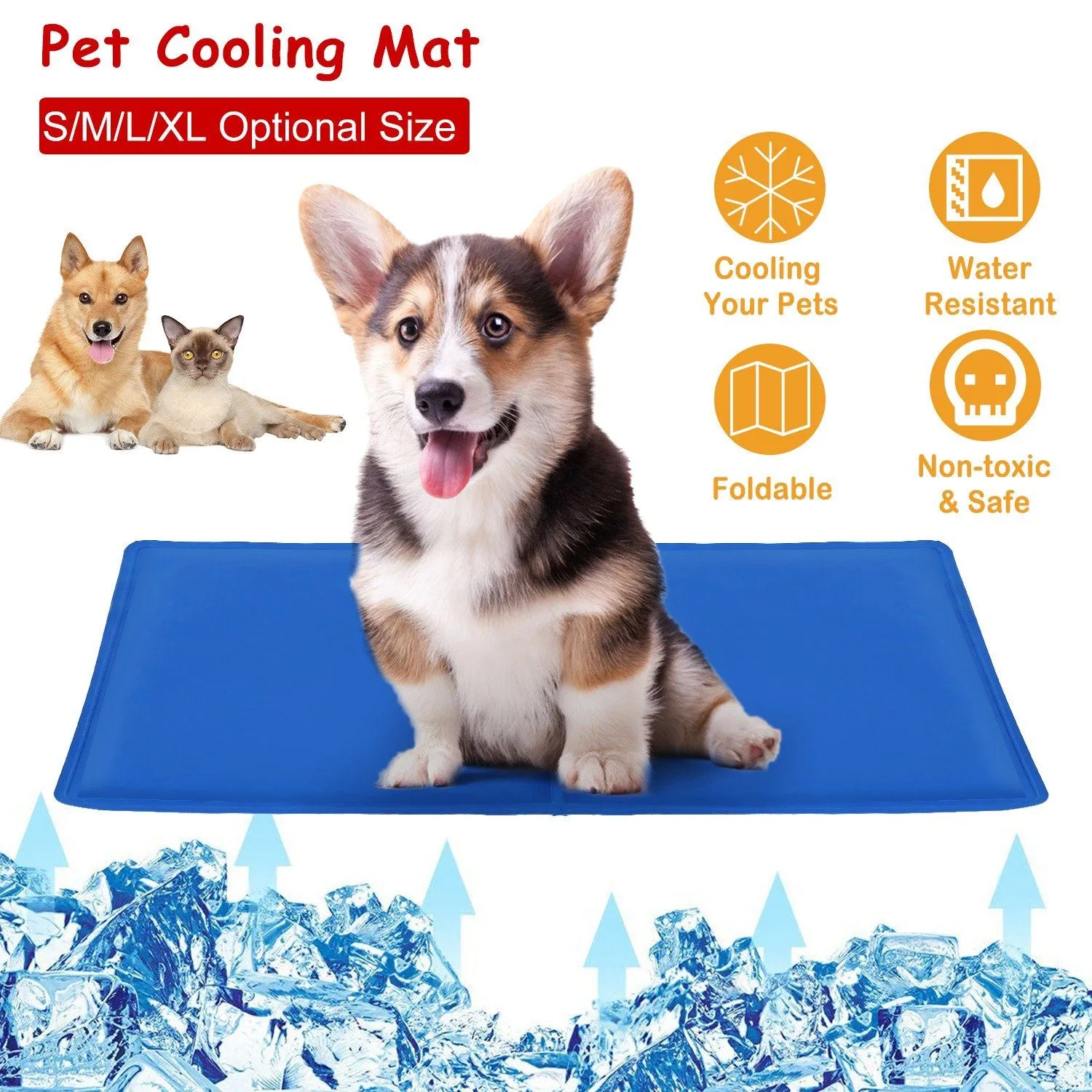 Pressure Activated Pet Gel Self Cooling Mat Pad