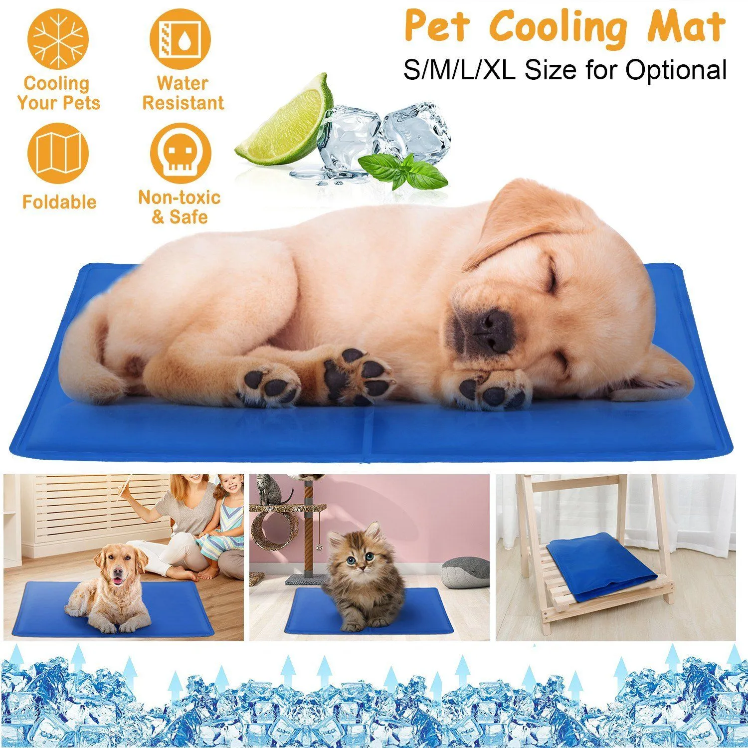 Pressure Activated Pet Gel Self Cooling Mat Pad