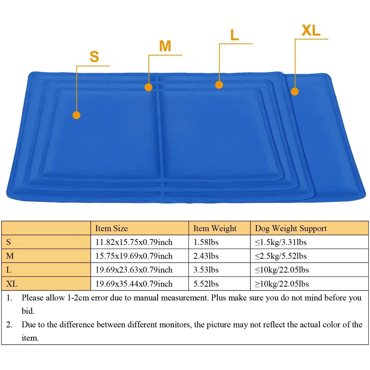 Pressure Activated Pet Gel Self Cooling Mat Pad