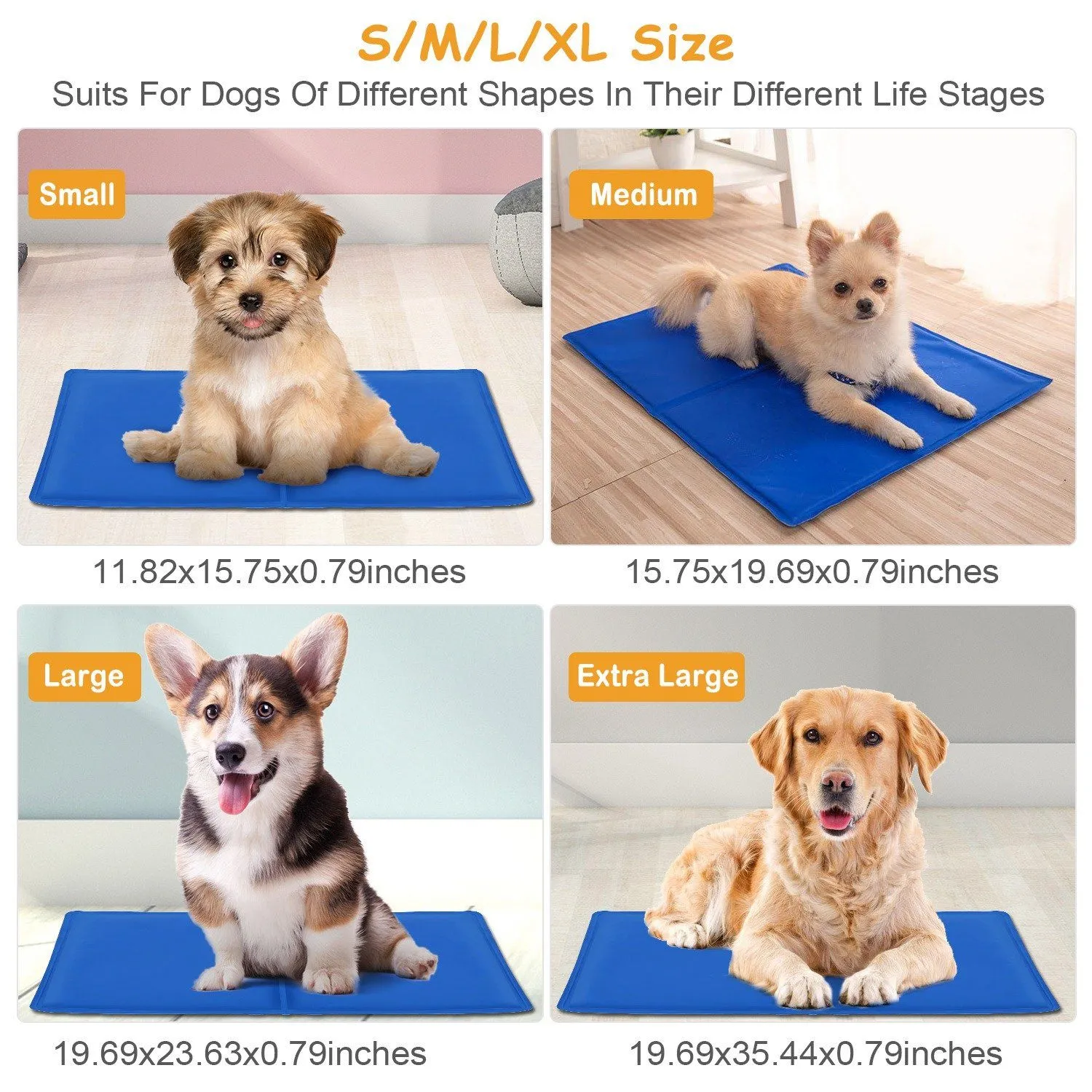 Pressure Activated Pet Gel Self Cooling Mat Pad