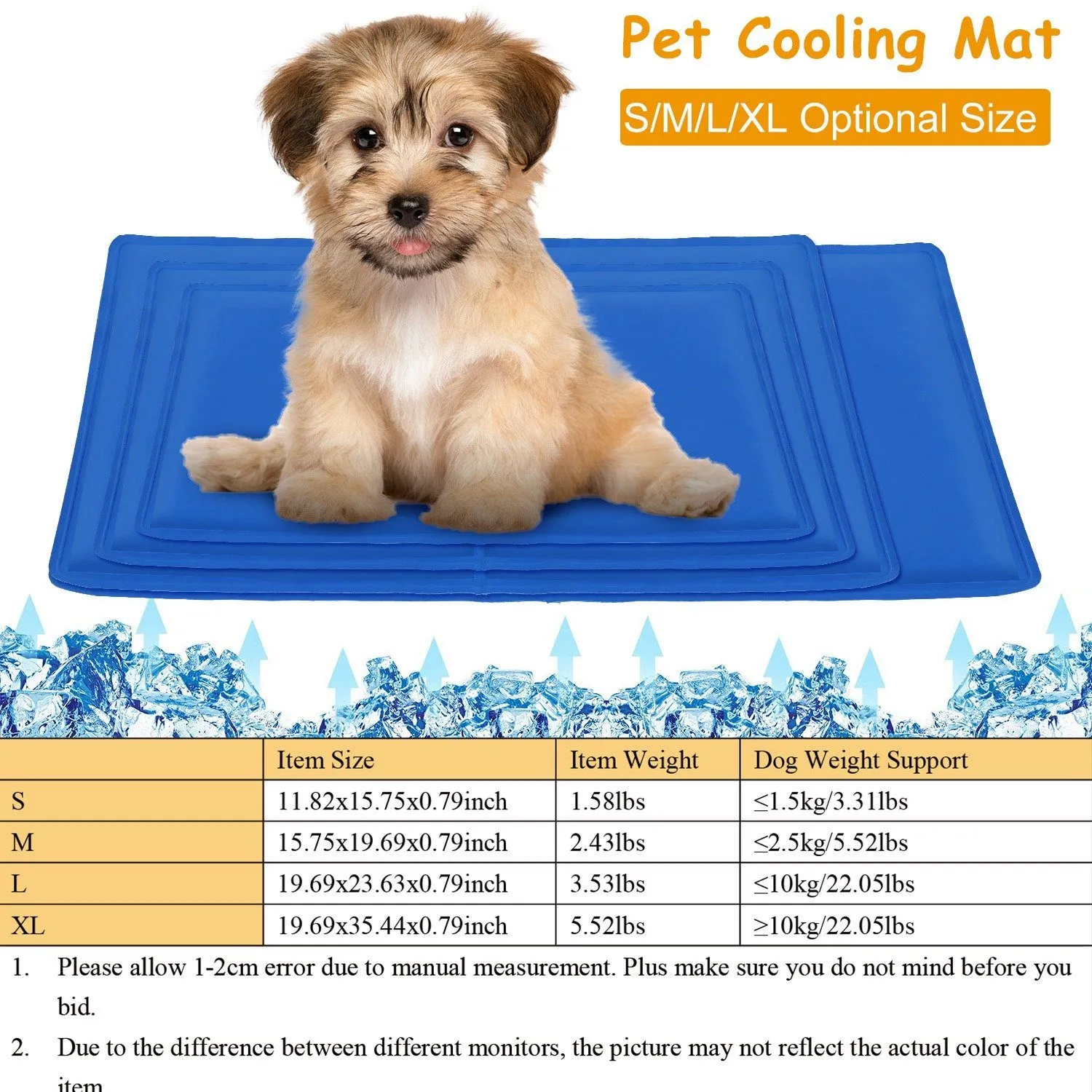 Pressure Activated Pet Gel Self Cooling Mat Pad