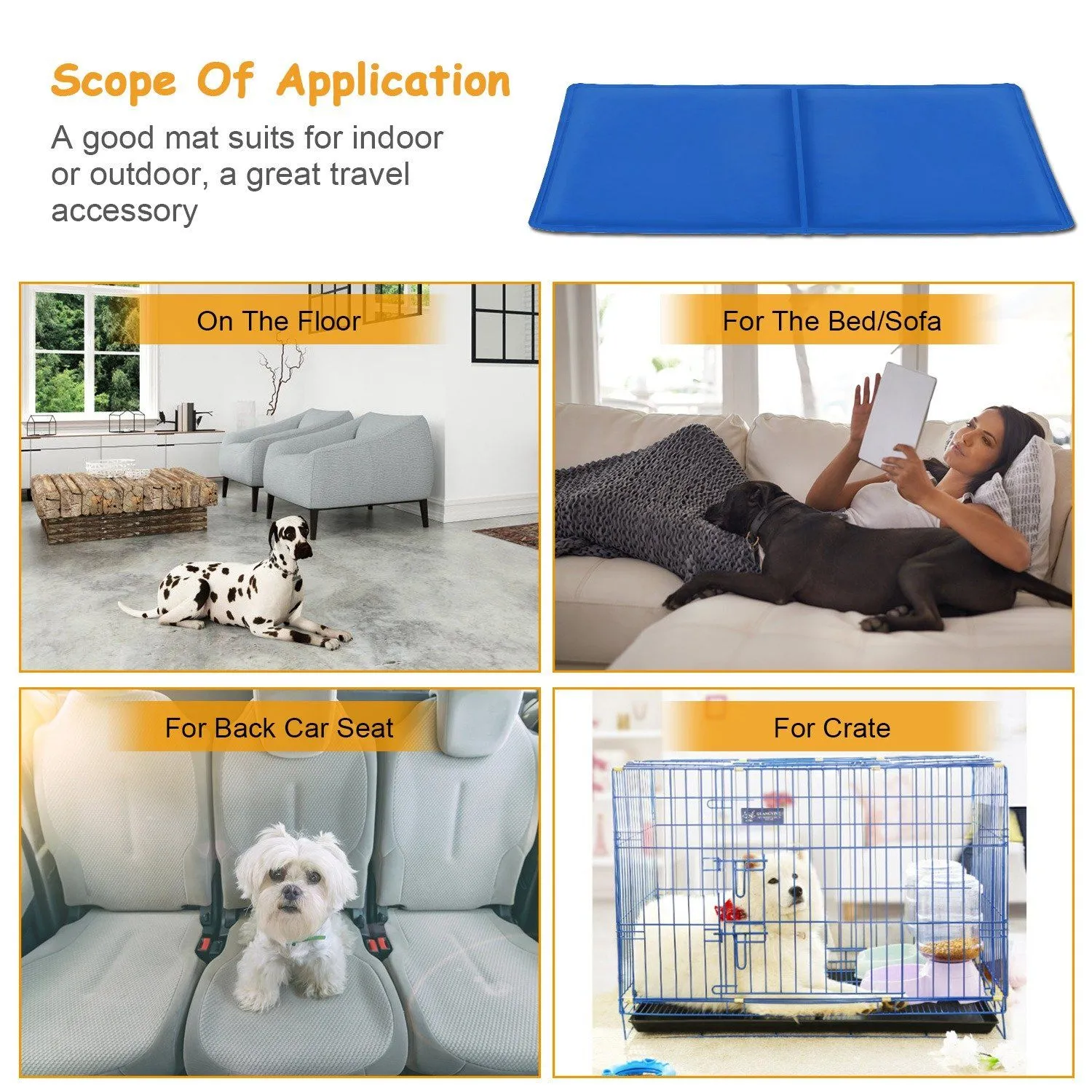 Pressure Activated Pet Gel Self Cooling Mat Pad