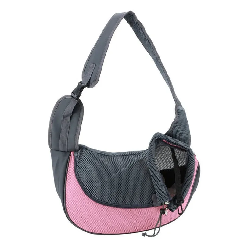 Pretty&Better Breathable Dog Carrier Outdoor Travel Handbag Pouch Mesh Shoulder Bag Sling Pet Travel Tote Cat Puppy Carrier