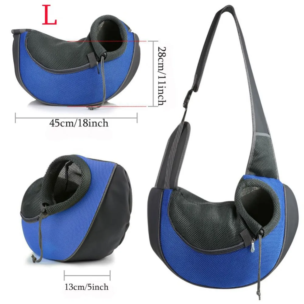 Pretty&Better Breathable Dog Carrier Outdoor Travel Handbag Pouch Mesh Shoulder Bag Sling Pet Travel Tote Cat Puppy Carrier