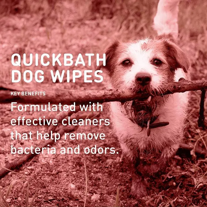 QuickBath® Dog Towelettes Removes Odor & Bacteria (Large Dog 10ct)