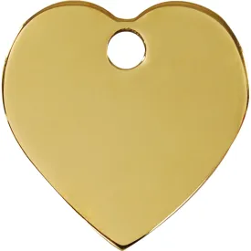Red Dingo Brass Heart Pet ID Dog Tags