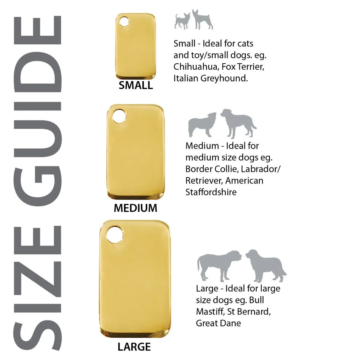 Red Dingo Brass Rectangle Pet ID Dog Tags