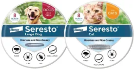 Seresto Large Dog for Dogs Over 18 lbs. & Seresto for Cats Vet-Recommended Flea & Tick Treatment & Prevention Collars | 8 Months Protection Each