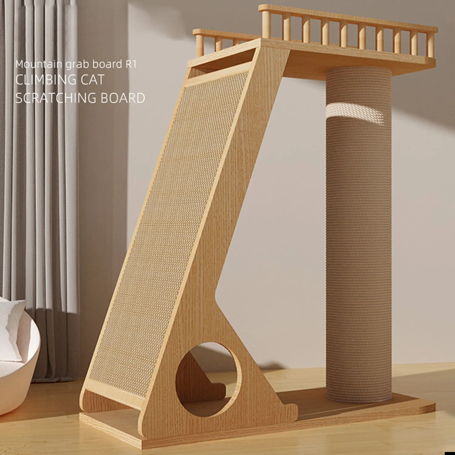 Sisal Column Vertical Cat Scratching Board Solid Wood Cat Climbing Frame