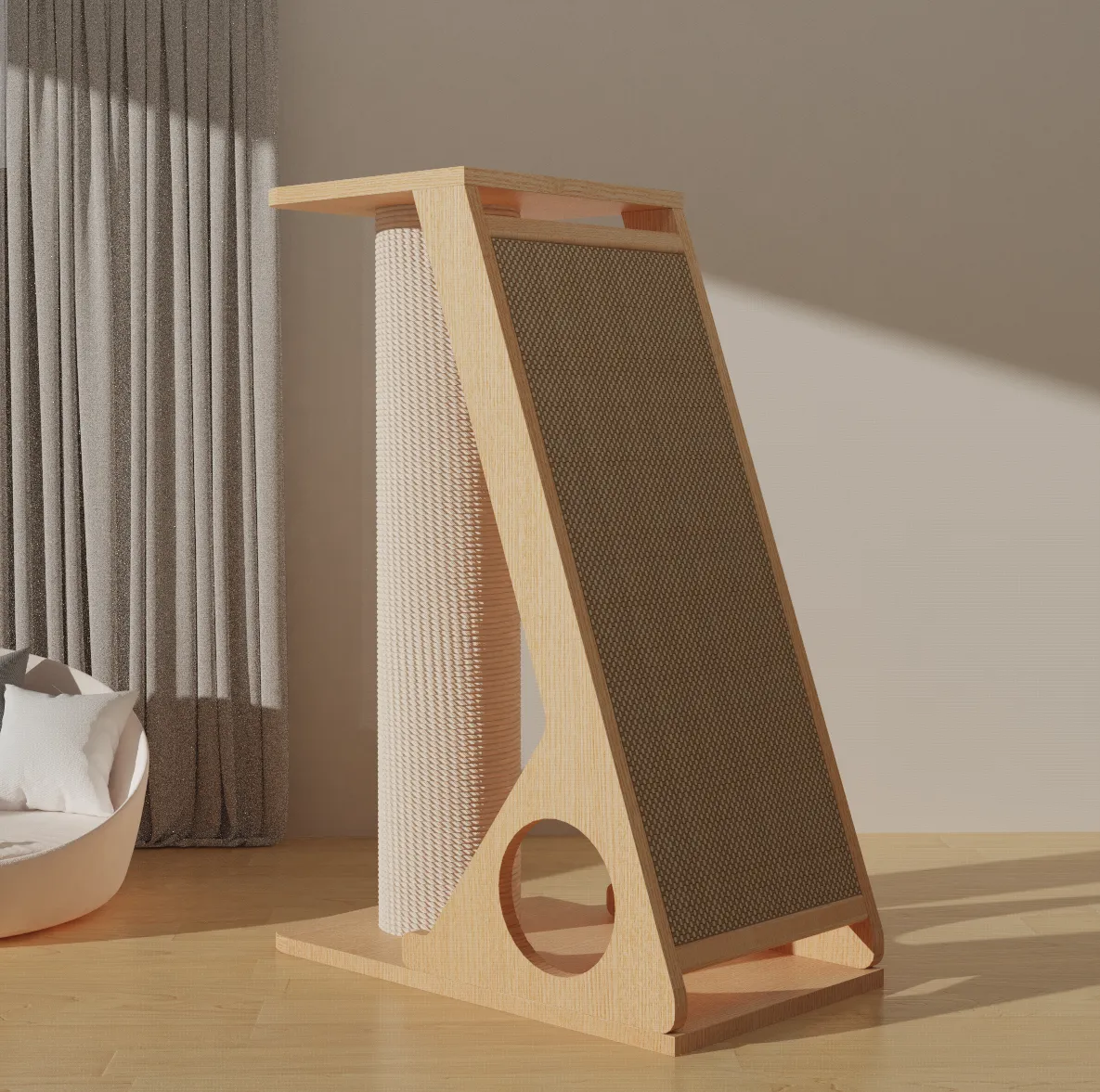 Sisal Column Vertical Cat Scratching Board Solid Wood Cat Climbing Frame
