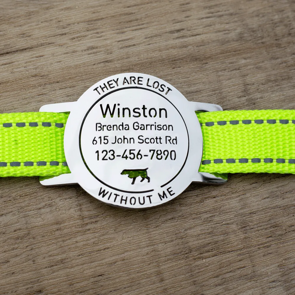 Slide On Round  Dog ID Tag