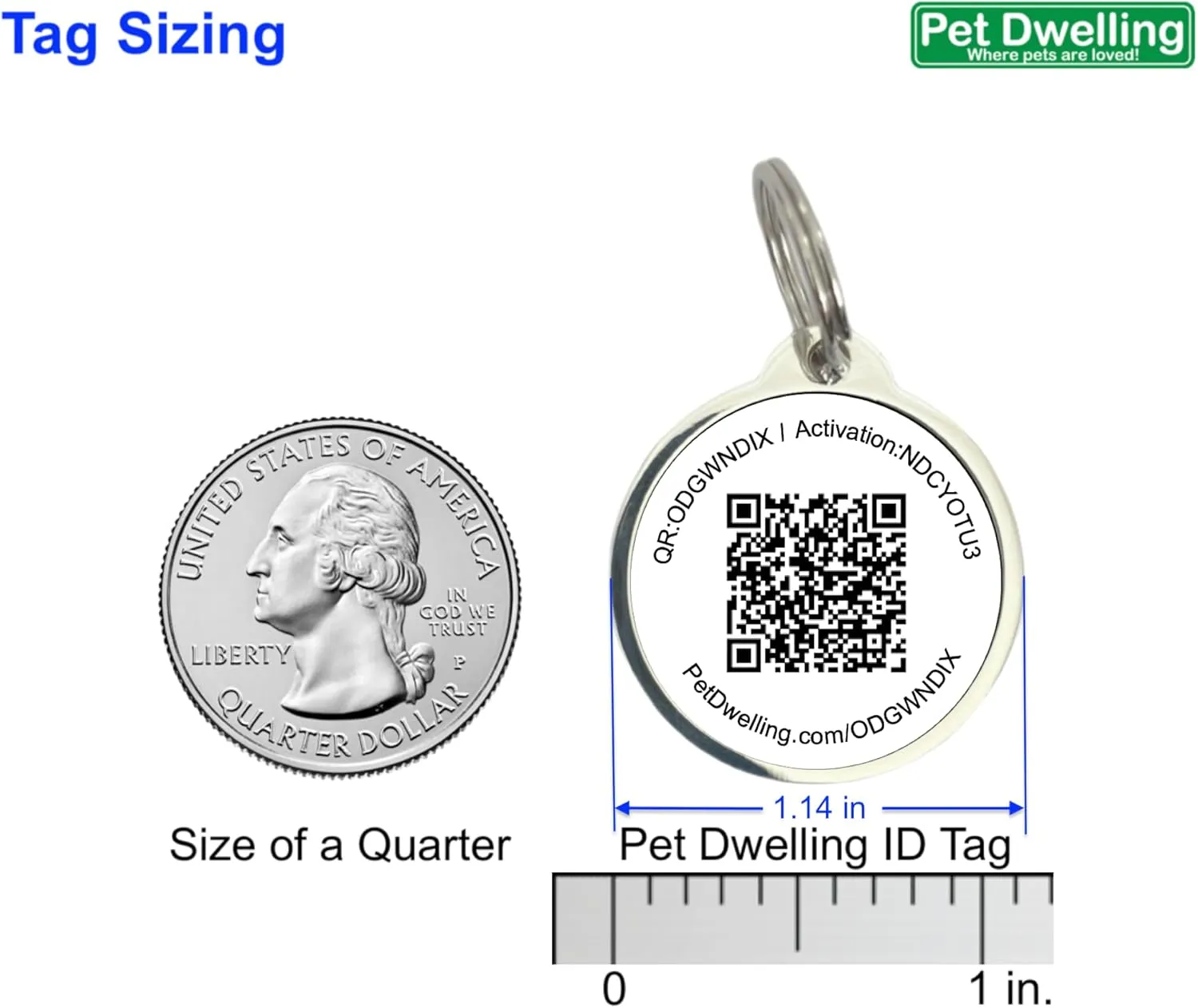 Symbols QR Code Pet ID Tag for Dogs & Cats - Easy Scanning, Instant Online Profile Access, Real-Time Scan Location Alerts(Joy-D Major)