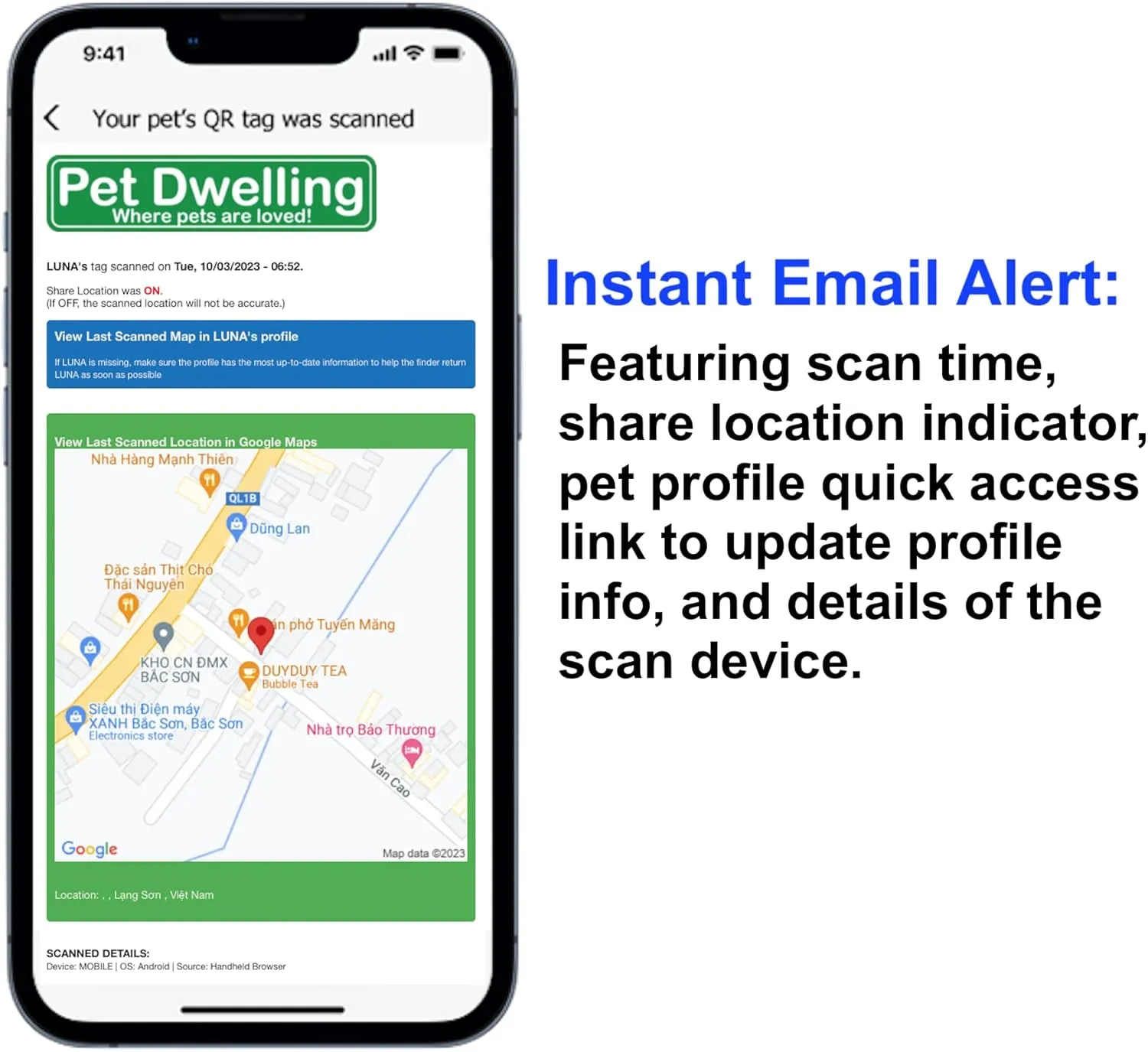 Symbols QR Code Pet ID Tag for Dogs & Cats - Easy Scanning, Instant Online Profile Access, Real-Time Scan Location Alerts(Joy-D Major)
