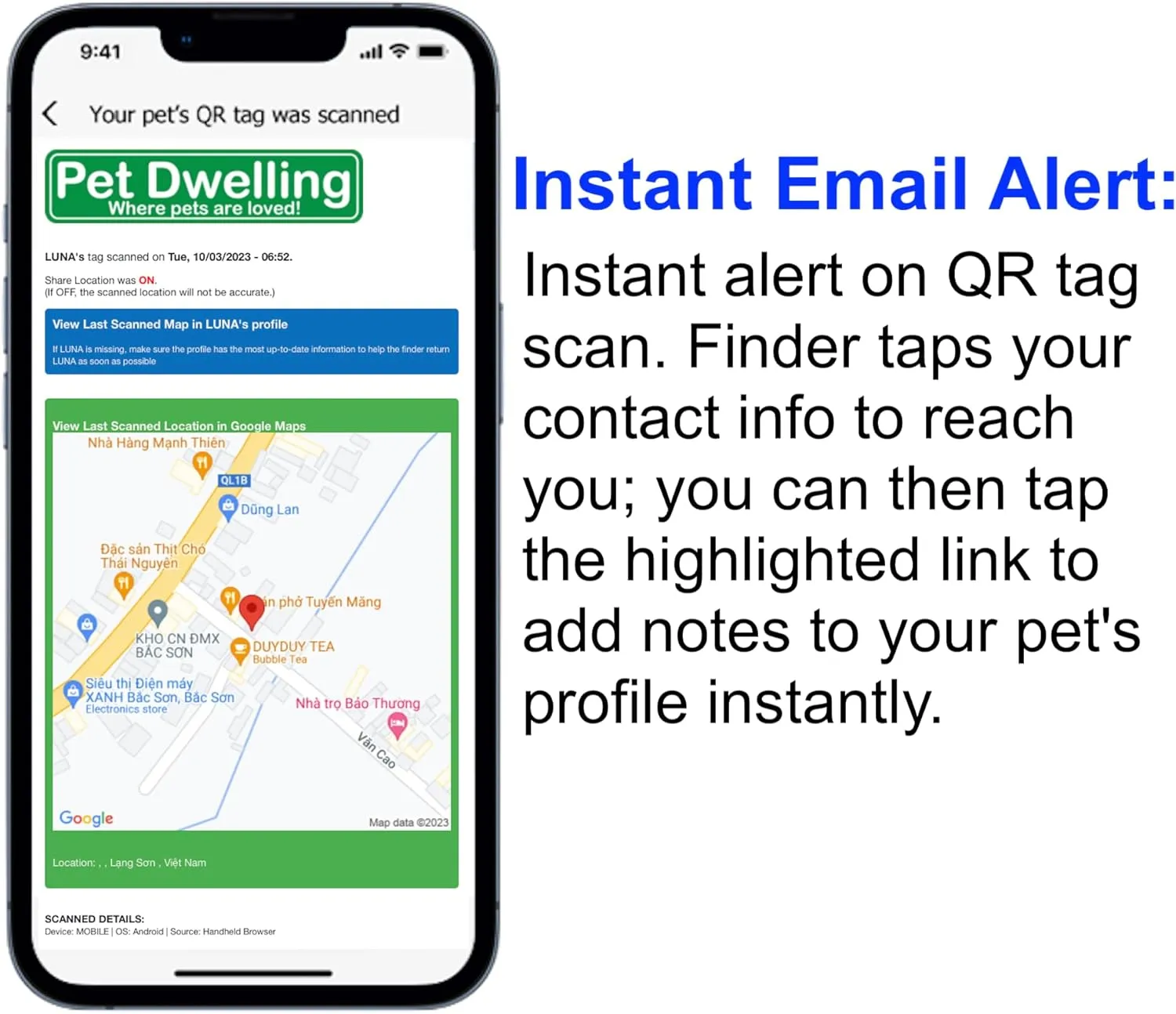 Symbols QR Code Pet ID Tag for Dogs & Cats - Easy Scanning, Instant Online Profile Access, Real-Time Scan Location Alerts(Nature-Moon)