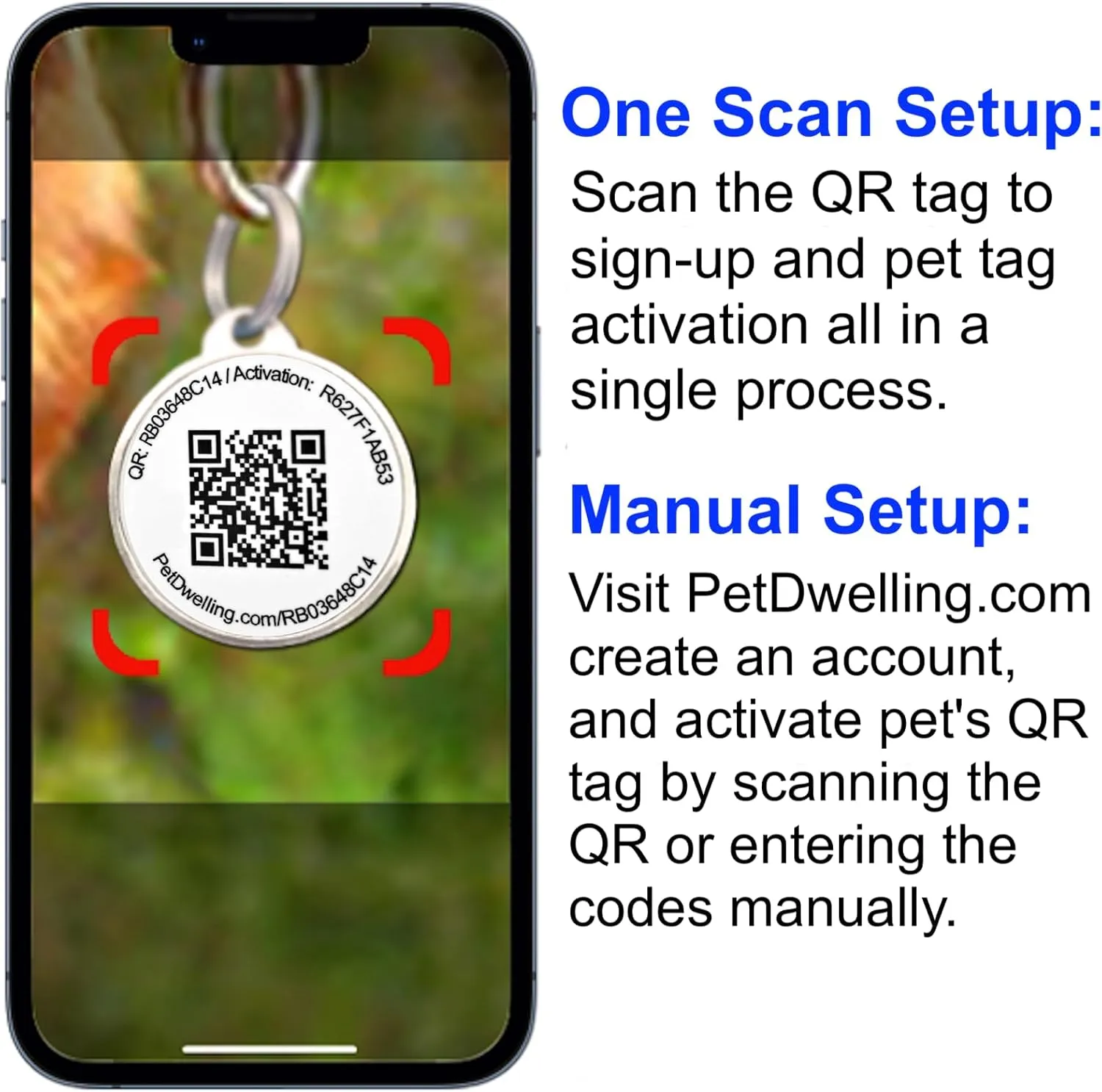Symbols QR Code Pet ID Tag for Dogs & Cats - Easy Scanning, Instant Online Profile Access, Real-Time Scan Location Alerts(Nature-Moon)
