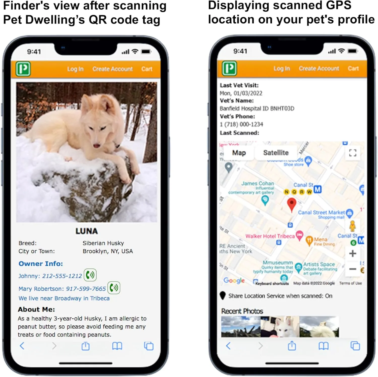 Symbols QR Code Pet ID Tag for Dogs & Cats - Easy Scanning, Instant Online Profile Access, Real-Time Scan Location Alerts(Nature-Moon)