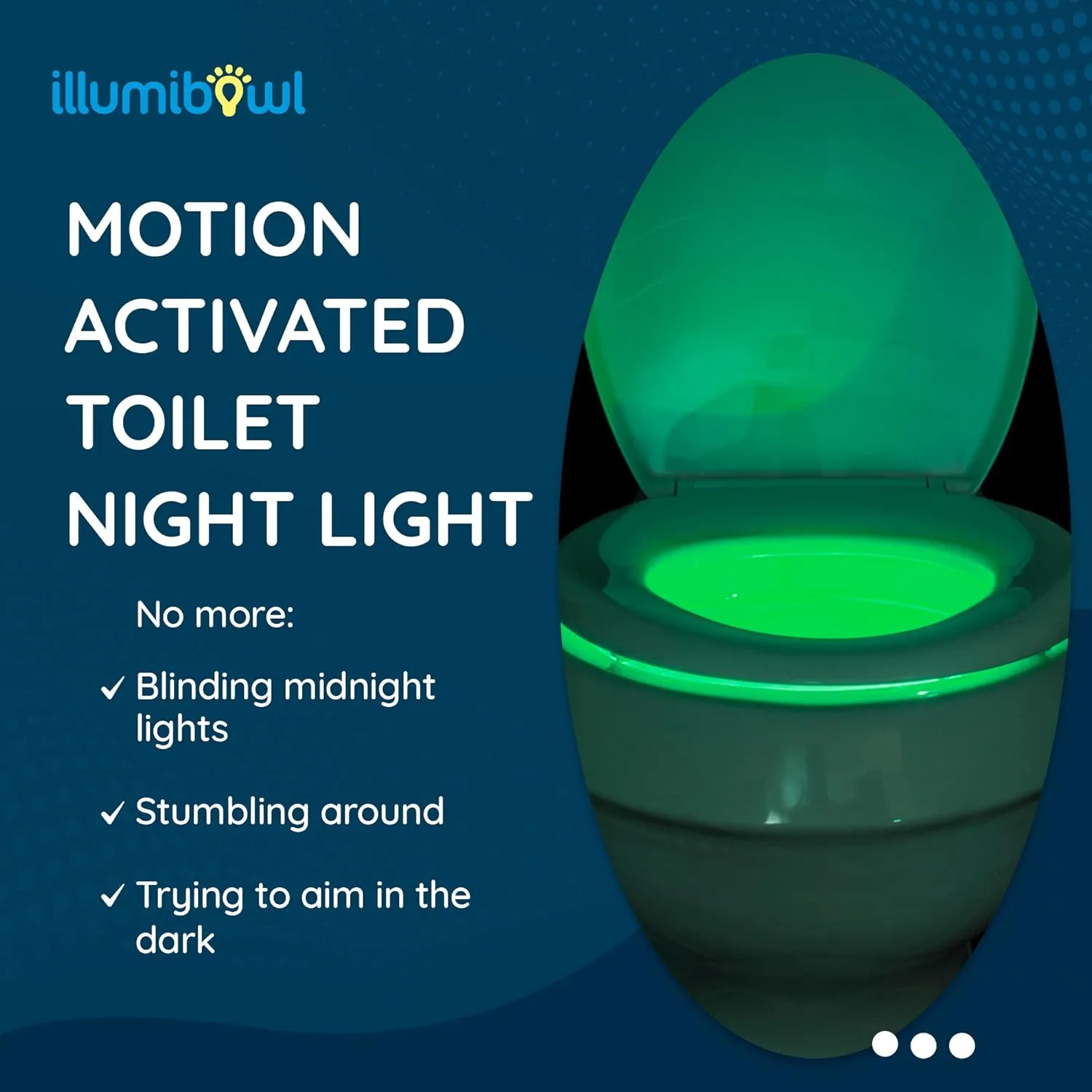 Toilet Night Light, As Seen On Shark Tank, Multi-Color, Universal Fit, Battery Powered Motion Sensor Night Light, Bathroom Gadgets, Potty Training LED Toilet Light (Pack of 1)