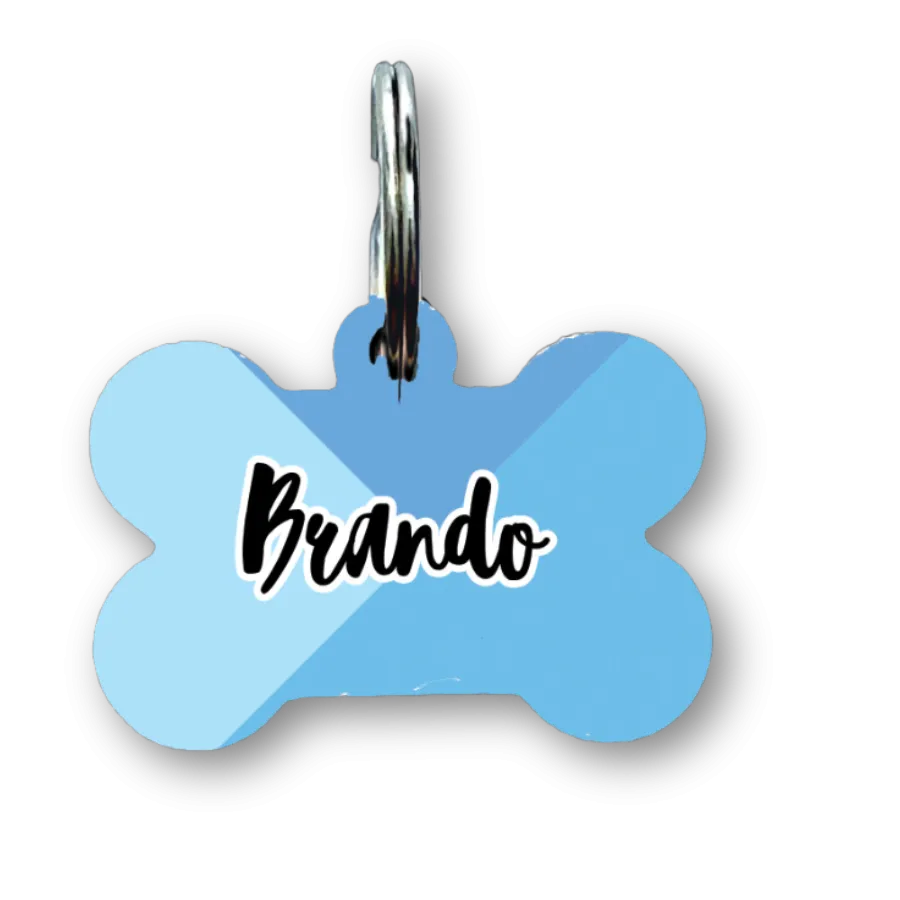 Tri Blue Bone Dog Tag