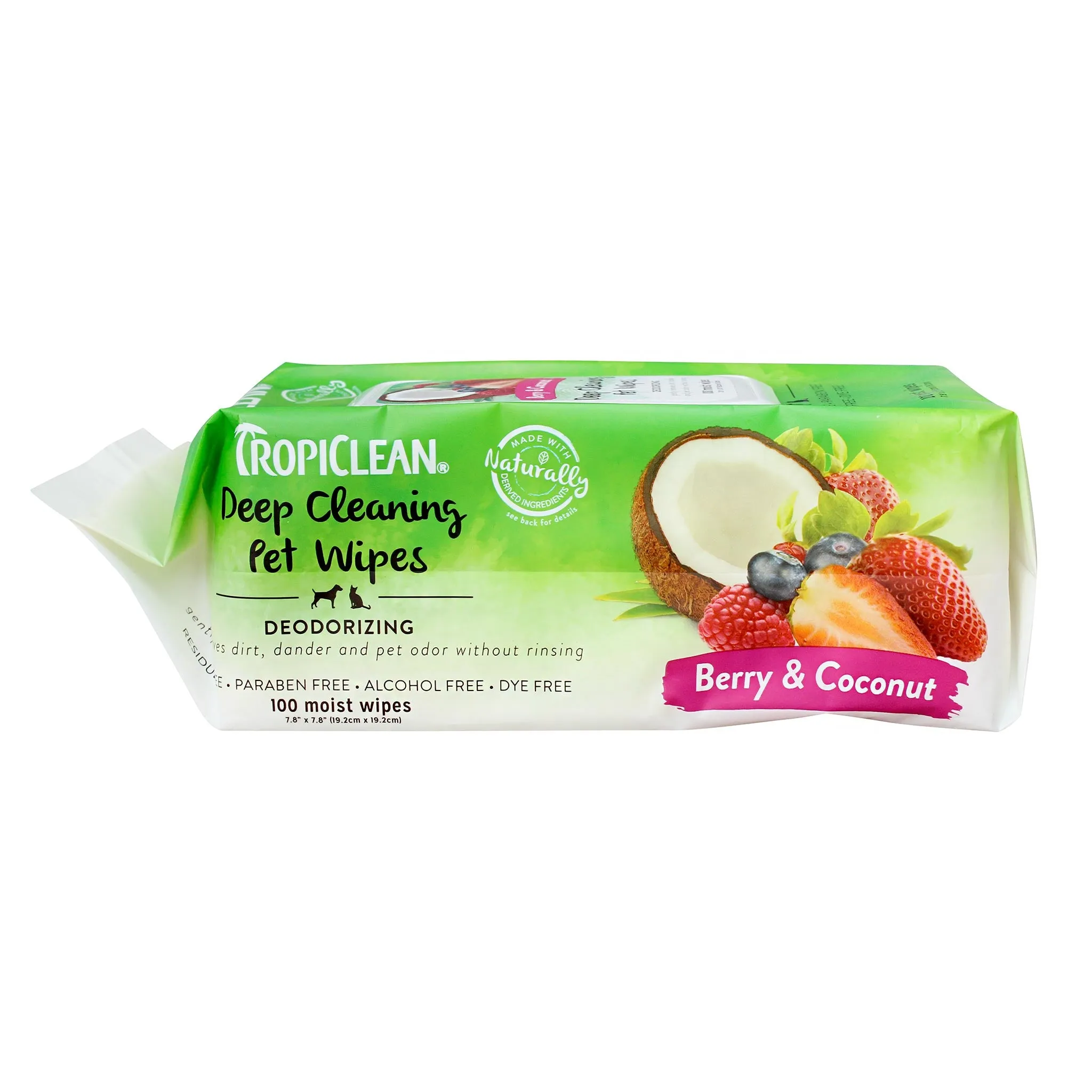 TropiClean Deep Cleaning Pet Wipes - 100 Wipes