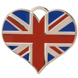 Union Jack Heart Pet ID Tag