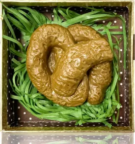 Vaulted Skulls & Co Poop in a Box | Fake Poop Gag Gift | Funny Poop Prank Box | Mystery Poop Gift Box | Poop Joke Gift | Novelty Poop Gifts | White Elephant Gifts | Brown/Gold | Box Size - 5" X 5"